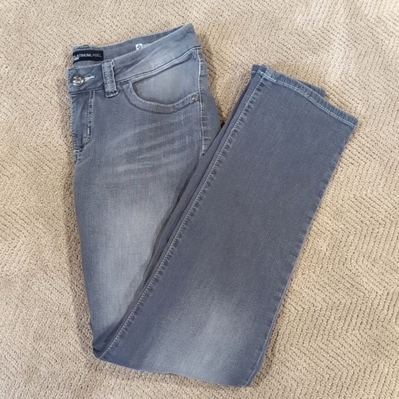 Lee Platinum Label Grey Gray Jeans Mid Rise Straight Leg Selvedge Denim - Size 6 - Picture 2 of 11